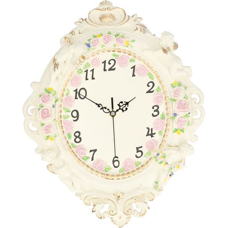Wanduhr im europäischen Stil, geräuschlose Harz-Wanduhr für Wohnzimmer, Hotel, Restaurant (1/5)