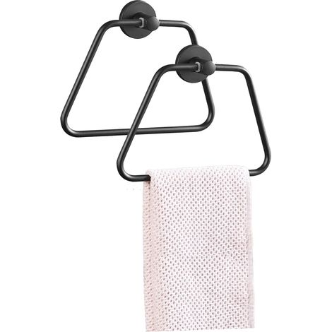 2Pcs Porte-Serviettes,Auto-AdhéSif Anneau Porte Serviettes Acier Inoxydable Porte Serviette Carré Ouvert (1/5)