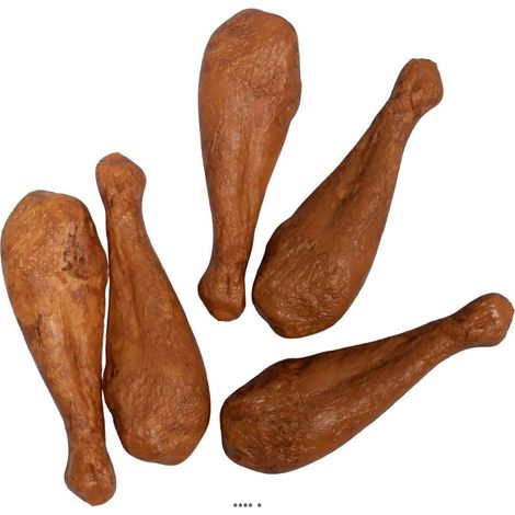 Lot de 5 Pilons de Poulet Cuits Factices en Plastique Soufflé &ndash 130 x 45 mm (1/3)