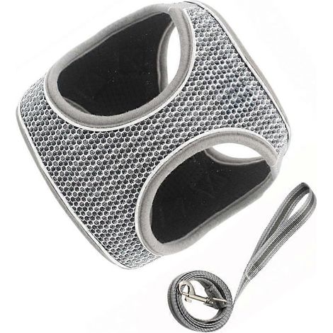 Arnés tipo chaleco para gatos con correa pectoral para paseos seguros y detalles reflectantes. (1/5)