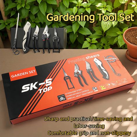 Filiyano-Ensemble d'outils de jardin 5 en 1, outils de taille portables avec boîte de rangement pour l'entretien des plantes (1/5)