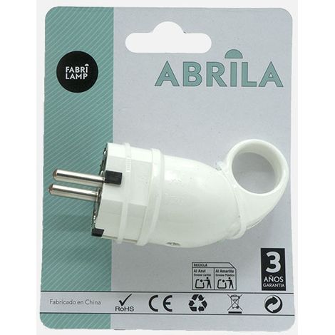 Eco Clavija Blister Mod6 2P+T 16a 230v Blanca 4,5x3,5x10cm con anilla Tirador (1/4)