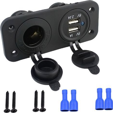 Prise de courant allume-cigare 12V / 24V, adaptateur de prise de chargeur marin étanche pour voiture marine moto Camion ATV RV, avec fiche de prise d'allume-cigare à fusible pour bateau (1/3)