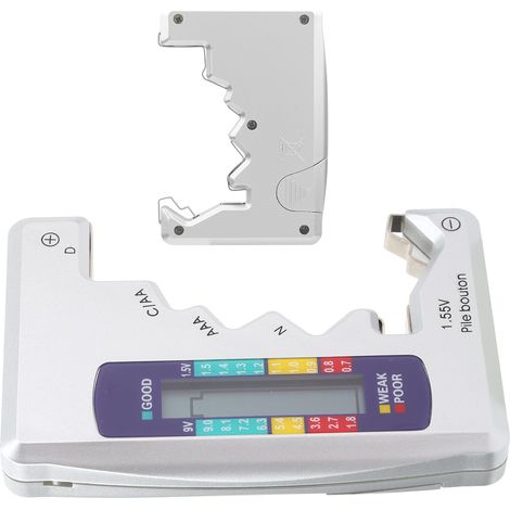 Testeur de batterie numérique vérificateur de capacité pour piles C/D/9V/AA/AAA et alimentation lithium 1,5 V mesure (1/5)