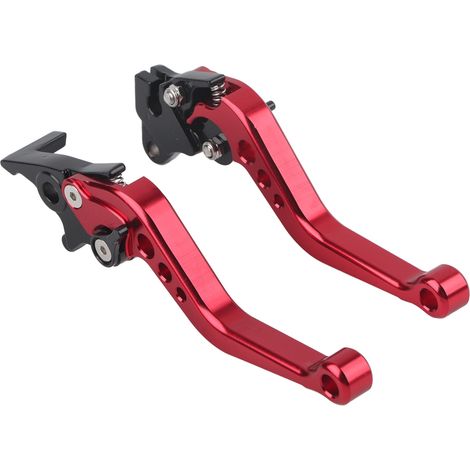 [Poignée de Frein et Embrayage] Réglable 2PCS Aluminium Alloy Rouge pour Motos Manette Barre