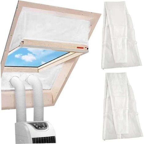 Kit per condizionatore d'aria portatile da finestra (75 pollici) - Windstopper - Guarnizioni per finestre per condizionatori d'aria portatili - Cerniera impermeabile (1/4)