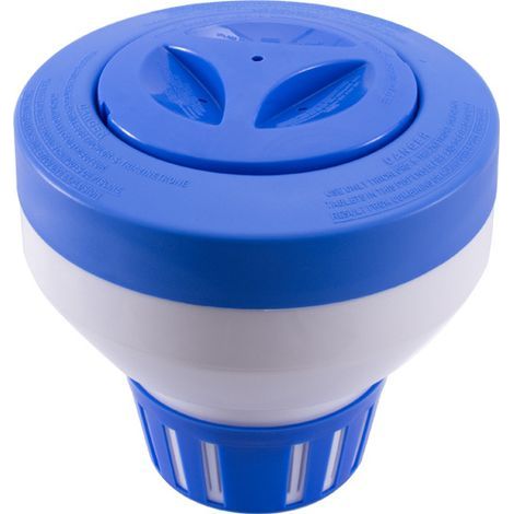 Schwimmender Chlorspender, Chlor-/Brom-Schwimmkörper für Schwimmbad und Spa, schwimmender Chlorinator mit großem Fassungsvermögen (18 cm) und Bromhalter (7,6 cm) für Chemikalientabletten (faltbar) (1/5)