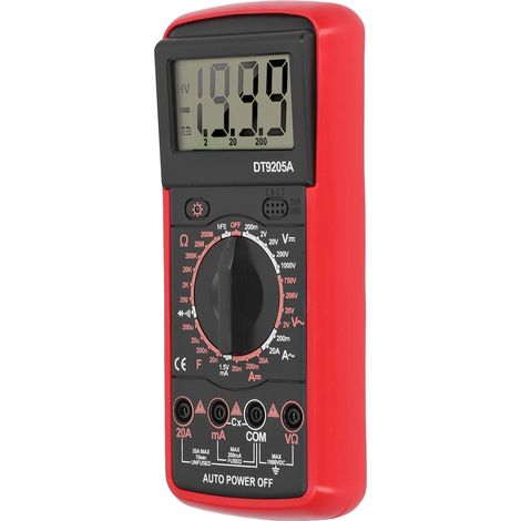 Rotes, intelligentes Digitalmultimeter mit LCD-Anzeige, multifunktionaler Stromkreistester für den Heimgebrauch, Spannungs- und Widerstandsmessung (1/5)