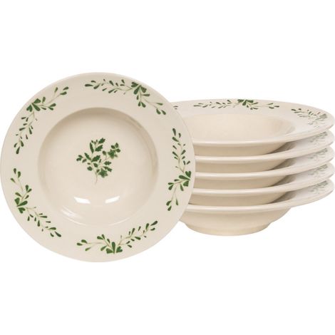 Table Passion - Assiette à pâtes Appoline verte 27 cm (lot de 6) (1/4)
