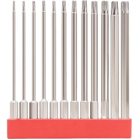 Satz von 12 magnetischen Phillips-Sicherheitsbits in den Längen 50/75/100 mm mit 6,35 mm (1/4 Zoll) Sechskantschaft. (1/5)