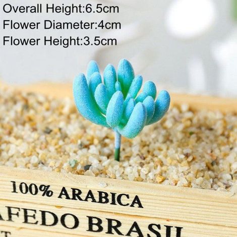 Plante Succulente Artificielle - Flocage Bleu - Décoration Intérieure Salon Chambre Bureau - Lot de 1