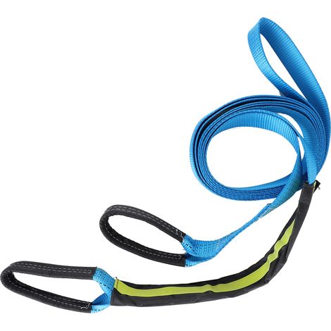 Kit de sangles pour remorque de secours de 5 m (16,4 pi), corde d'arrimage pour treuil d'une résistance à la rupture de 8 tonnes, avec anneau en D pour treuil et sac de rangement (1/5)