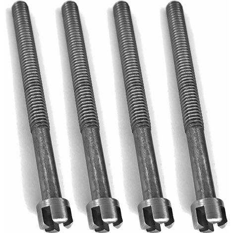 Satz mit 4 Kreuzschlitz-Bettschrauben aus Rohstahl, 7 mm x 60 mm, Direktgewinde, für Möbelreparaturen und Schrankmontage