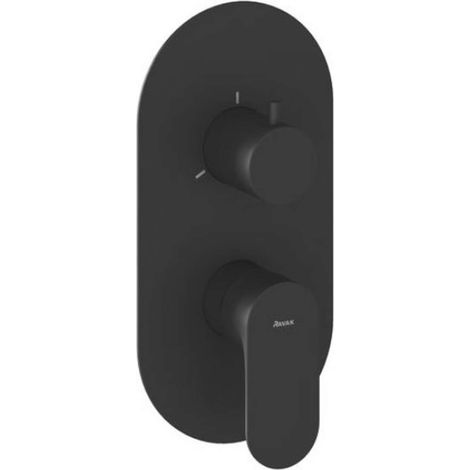 Ravak Eleganta - Grifo empotrado para 3 dispositivos, negro mate X070297 (1/4)
