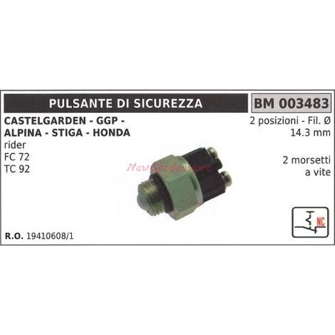 CASTELGARDEN Pulsador de seguridad motor rider FC 72 TC 92 003483 19410608/1