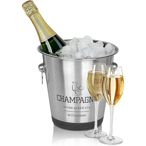 Seau à champagne - D 22 x H 21 cm - Acier inoxydable - Livraison gratuite (1/2)