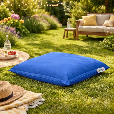Coussin pouf extérieur bleu ARTA (1/4)