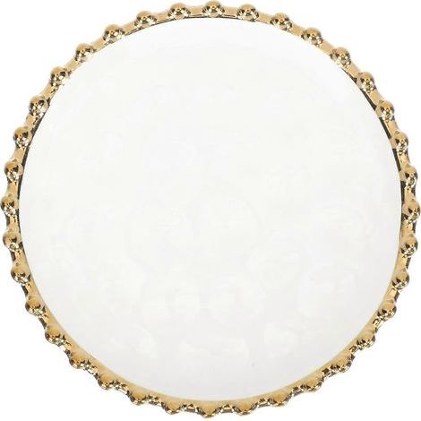 Plat à goûter en céramique style nordique, plat rond familial pour le petit-déjeuner-14.50X14.50X1.50CM-White (1/4)