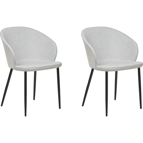 Set of 2 Dining Chairs MASON Light Grey (1/5)