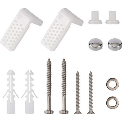 Kit Fixation WC au Sol,Vis Fixation WC, Fixation sur Pied Toilet, Kit de Fixation Cuvette WC y Compris Bouchon d'Extension, Support de Montage pour Fixation/Pièces de Rechange(Vis 69mm) (1/5)
