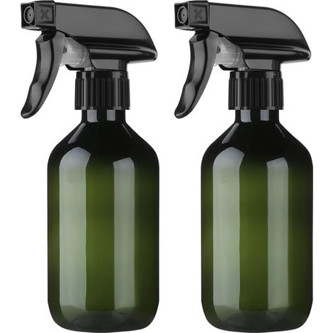 Paquete de 2 botellas de plástico de 300 ml para pulverizar plantas, con pulverizadores de gatillo ajustables para niebla fina y chorro de agua. (1/5)