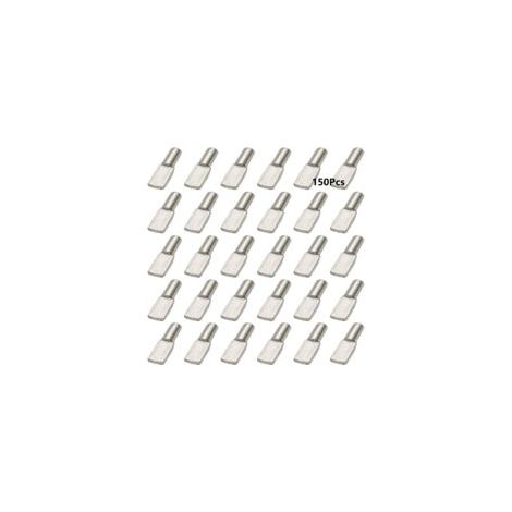 150 pcs Support Etagere, Taquet Etagere 5mm, Cheville de Support Goupille Etagere en Métal Nickelé Plaqué Forme de Cuillère, Étagère Broches pour Meubles Placard Bibliothèque - Crezuo