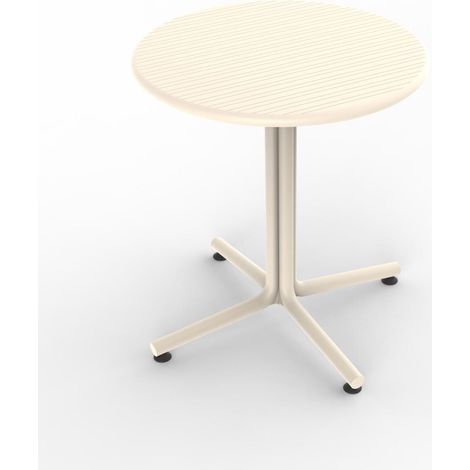 Mesa redonda interior, exterior Ø70 marfil BINI Resol
