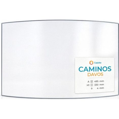 Vitre Caminos DAVOS - Verre Courbe pour poêle à bois - 495 x 330 mm (A x H) - 4 mm (1/5)