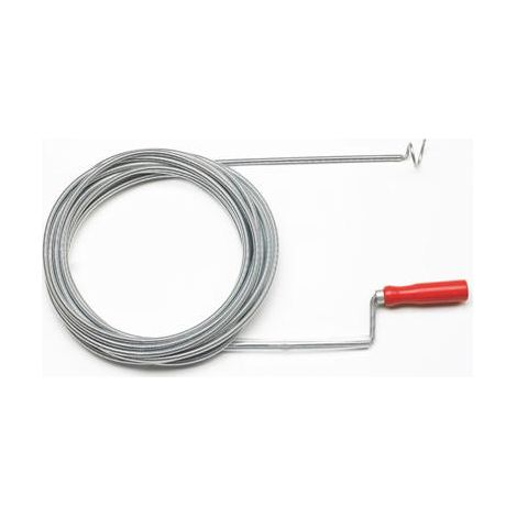 Destockoutils – Déboucheur de canalisation flexible 10m – Crochet spiralé en métal chromé – Manche en bois laqué pour obstructions difficiles