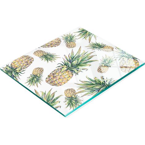 Tabla decorativa multifuncional para cocina, de vidrio templado con forma de piña, 60x52 cm. (1/5)