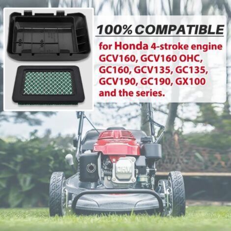 Filtre à air avec couvercle et joint pour tondeuses à gazon GCV160 et GCV190 kit de filtre à air pour moteur de tondeuse à gazon. (1/5)