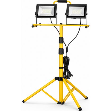Projecteur LED Double 100W sur Trépied Amovible Extérieur 5 m (1/5)