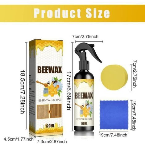Spray De Cire Dabeille - Traitement Naturel Pour Bois - Protection Et Brilliance - 500 Ml (1/4)