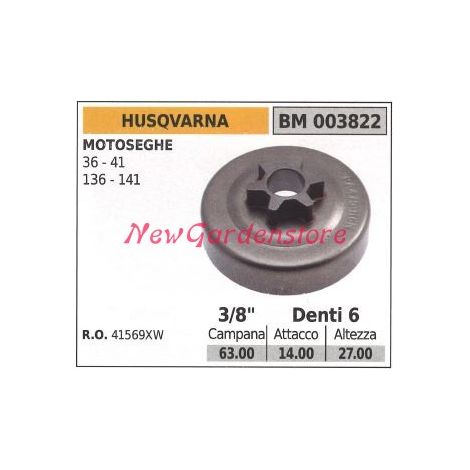 Pignone HUSQVARNA motore motosega 36 41 136 141 3/8' denti 6 003822