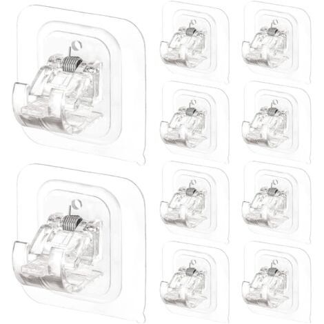 Chaque paquet contient 10 crochets pour rideaux transparents résistants de 6 x 6 pouces (1/5)