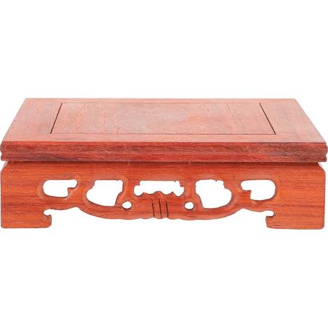 Socle en bois rouge foncé pour théière, compatible avec les particuliers et les collectionneurs, 14 x 14 x 3,2 cm, design rétro, 1 pièce (1/5)