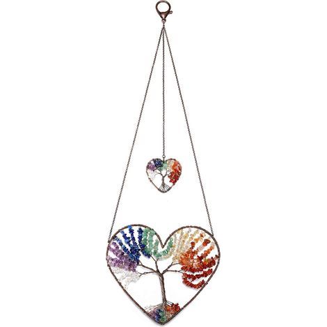 Décoration Arbre de Vie en bronze, fil de fer tressé à la main, en forme de cœur (1/5)