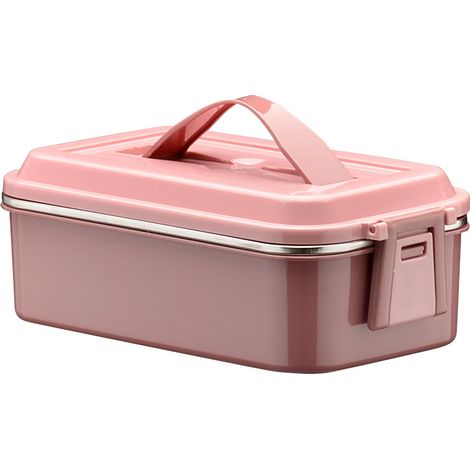 Boîte à Bento isotherme rectangulaire en acier inoxydable 304 portable avec poignée 700ml (1/5)
