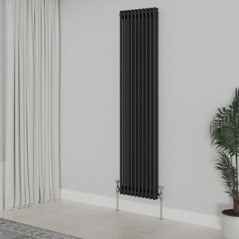 WarmeHaus Traditional Radiator Black Double Column 1800x470mm (1/5)