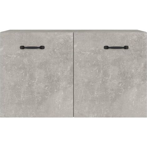 Meuble de Rangement Mural en Bois d'Ingénierie, Gris Béton, 60 x 36,5 x 35 cm, Étagère Murale Moderne pour Salon, Cuisine ou Salle de Bain (1/5)