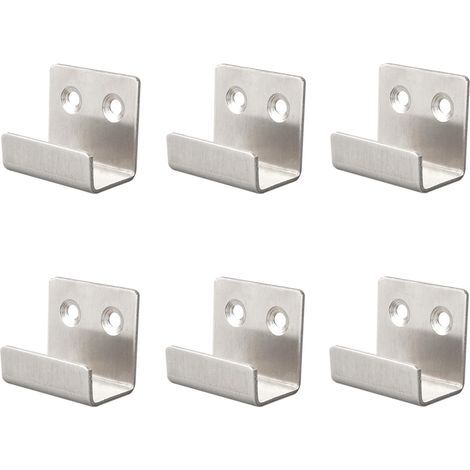 Lot de 6 équerres de fixation en U pour bois, carrelage, panneaux d'affichage, crochets muraux, quincaillerie pour meubles (taille : L) (1/5)
