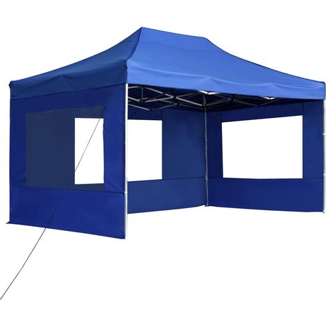 vidaXL Faltzelt mit Wänden Aluminium 4,5x3 m Blau