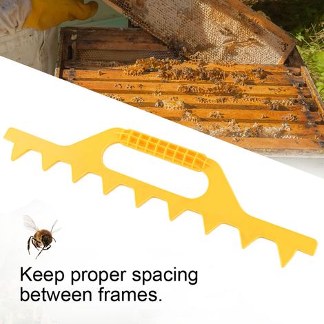 Outil d'espacement pour cadres de ruche, entretoise, accessoires apicoles, jaune, cadre 8 (1/5)