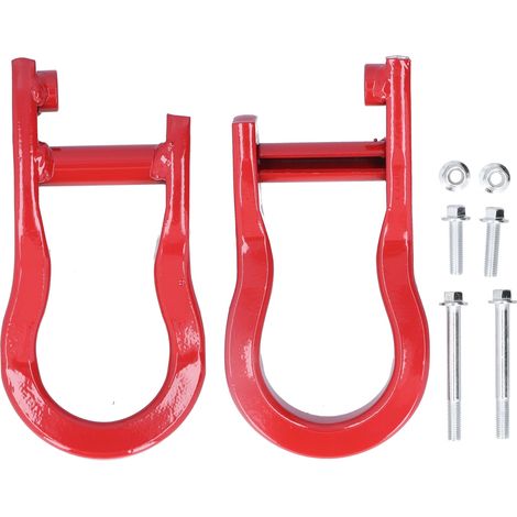 Paire d'anneaux de crochet de remorquage rouges en alliage d'acier 84192871, remplacement adapté pour Chevrolet Silverado 1500 (1/5)