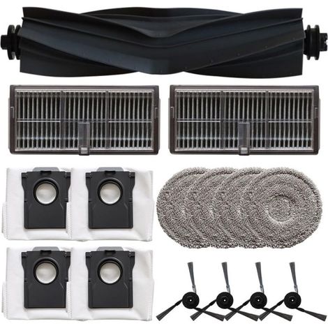Accessoires pour robot aspirateur X40/X40 PRO/L40 ULTRA 25:1 brosse à colle,2 filtres,4 balais,4 brosses latérales,4 sacs à poussière (1/5)