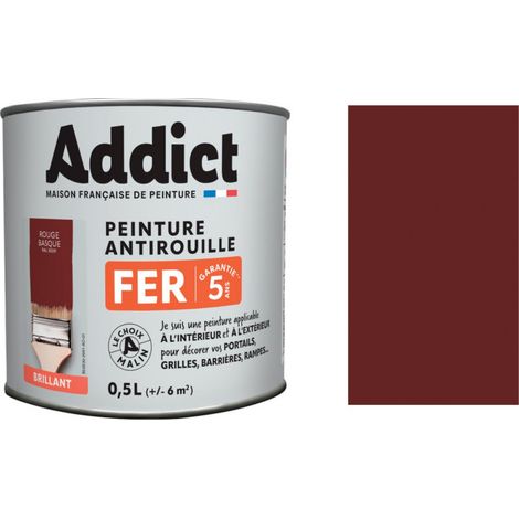 Vernice antiruggine per ferro, rosso basco lucido, 0.5 L