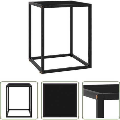 Couchtisch Schwarz - Couchtisch Schwarz mit Schwarzem Glas 40x40x50 cm (1/5)