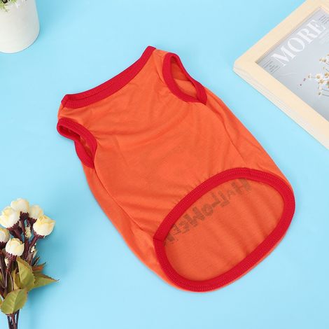 Gilet orange en polyester doux à motif de crâne, idéal pour Halloween, pour chien ou chat. Déguisement d'Halloween pour chien ou chat. Motif tête de mort. (1/5)