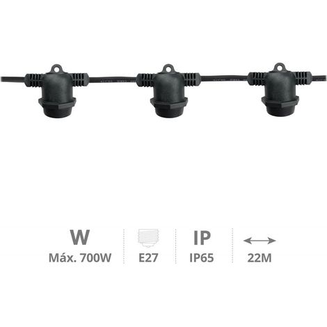 Kit guirlande décorative Liboi 22M 20 douilles IP65