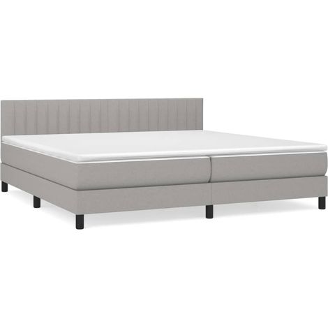Maison Exclusive - Giroletto a Molle con Materasso Grigio Chiaro 200x200cm Tessuto